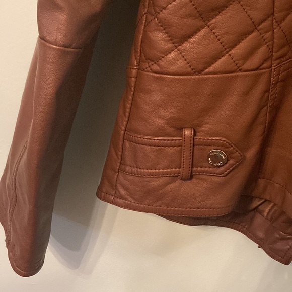 Calvin Klein brown leather jacket size medium - Picture 7 of 12
